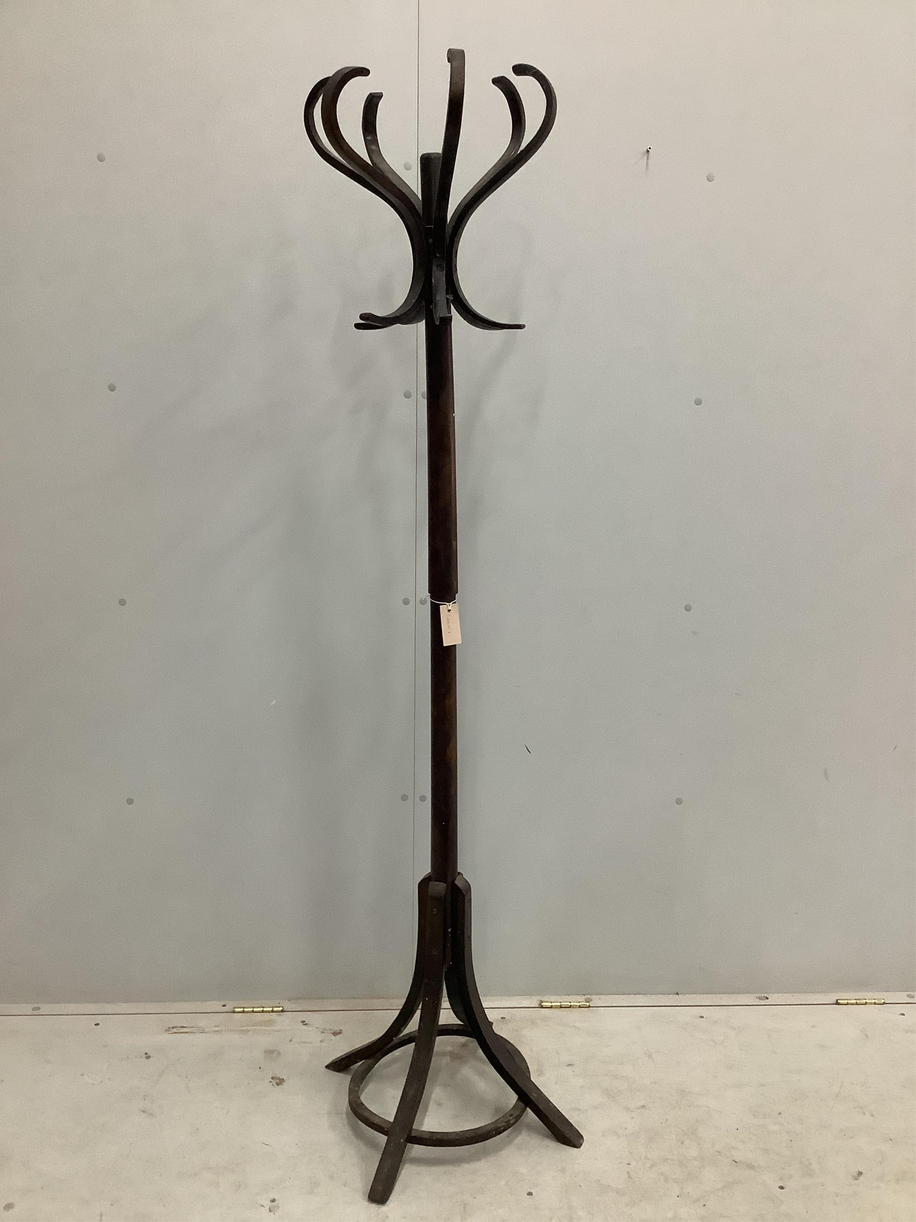 A beech bentwood coatstand, height 183cm. Condition - fair